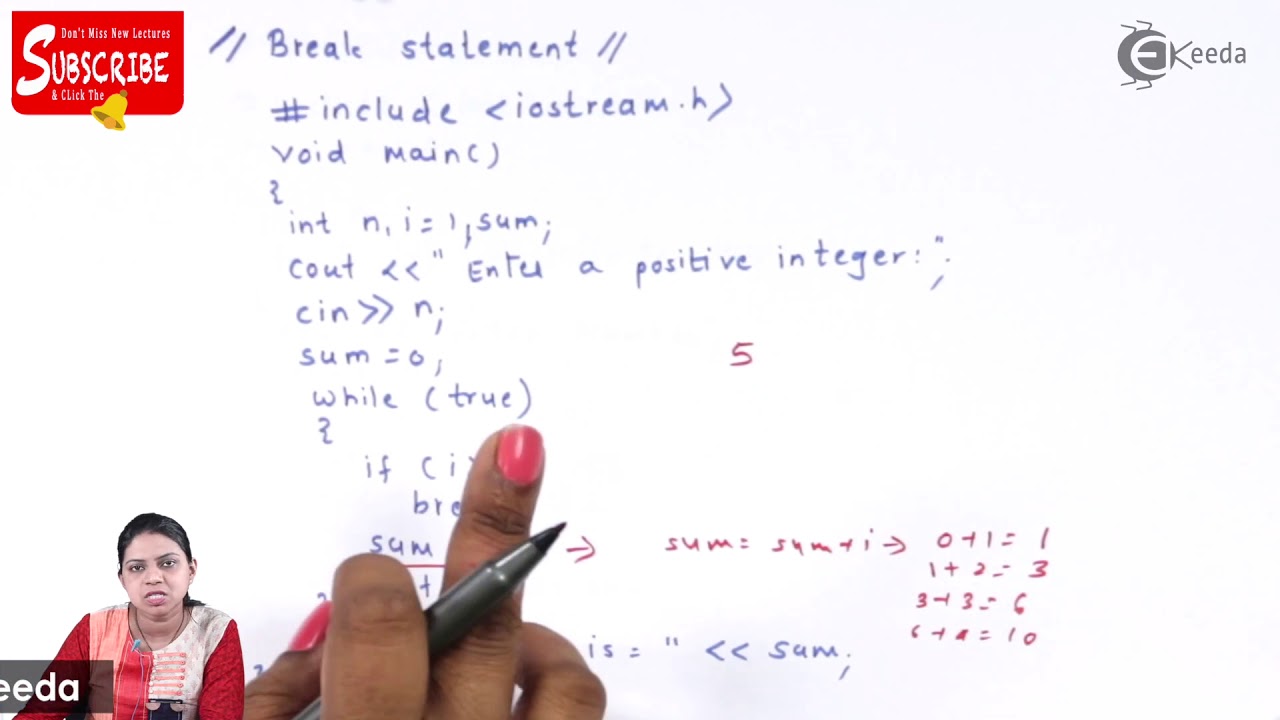 Use of Break and Continue Statement - Introduction to C++ Class 11 - Computer Science Class 11