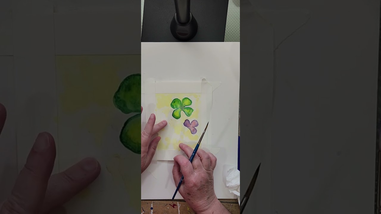 Watercolor Clovers for March