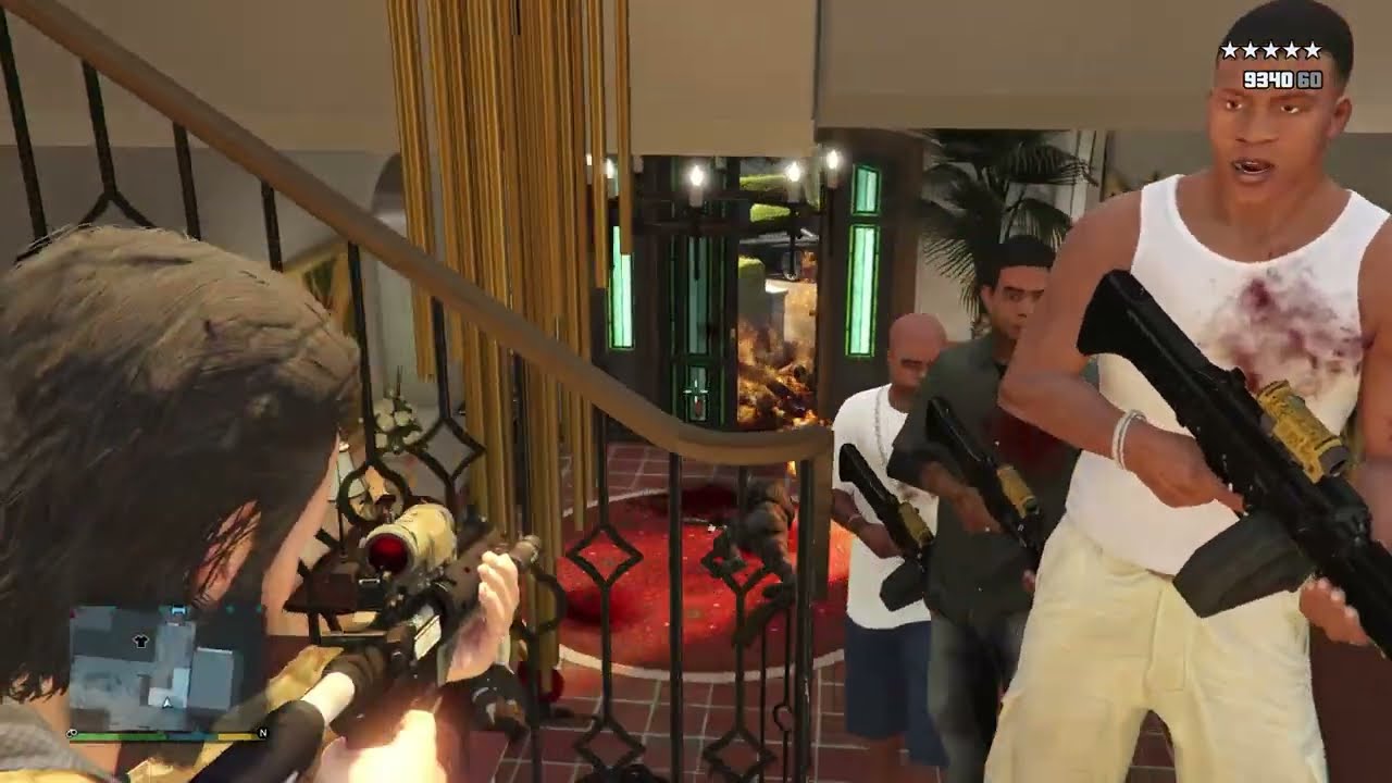 GTA V: From Trevor's House To Michael's Mansion Epic 5 Star Cop Shootout + Escape
