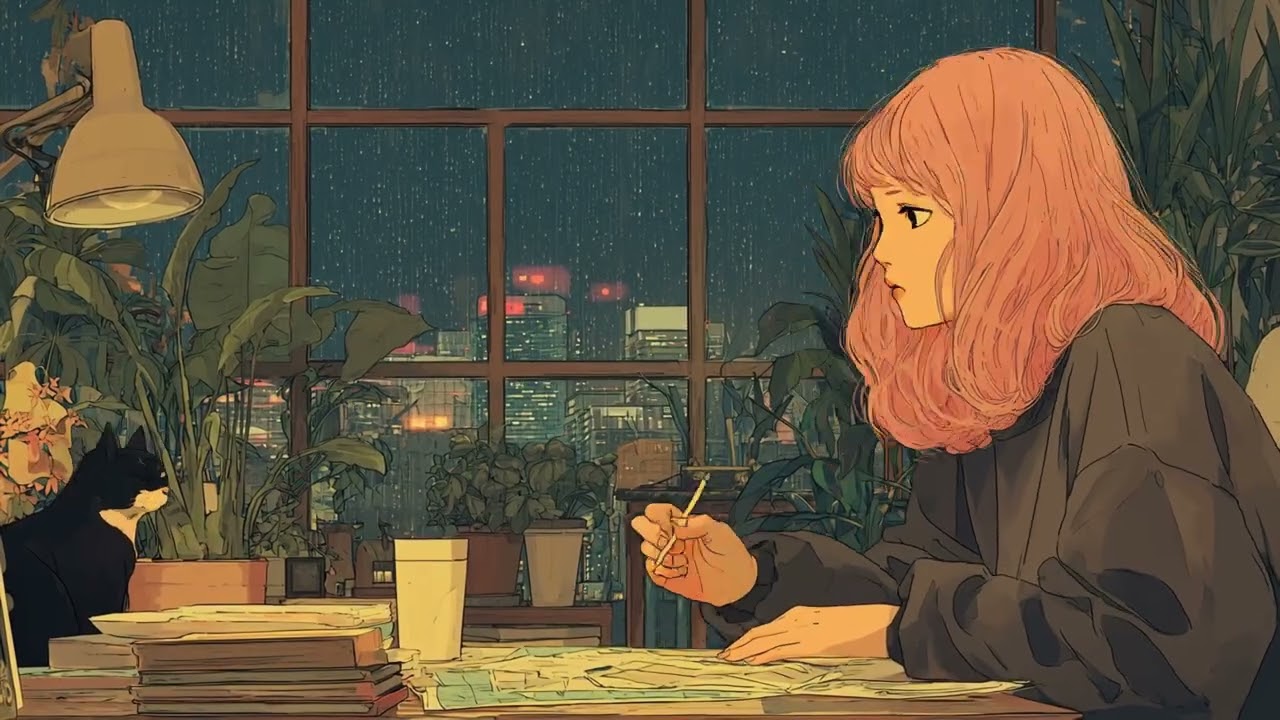 Lofi Beats to Study & Focus | Anime Girl Studying | Relaxing Background Music