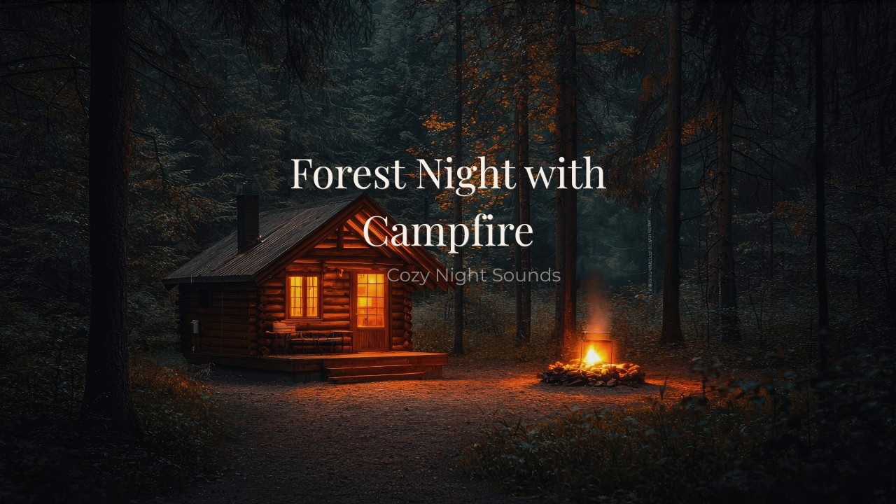 Forest Night with Campfire 🔥🌲 Deep Sleep Sounds (No Music)