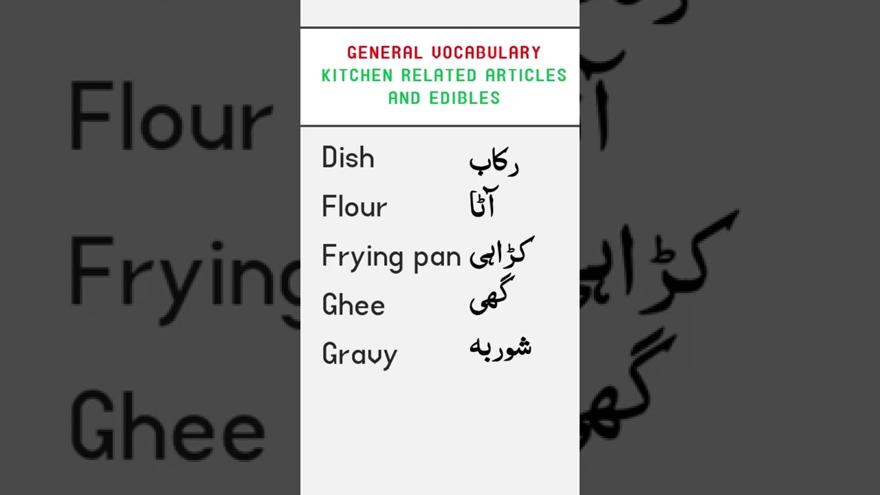 LIST OF ESSENTIAL KITCHEN UTENSILS AND EDIBLES part - 14