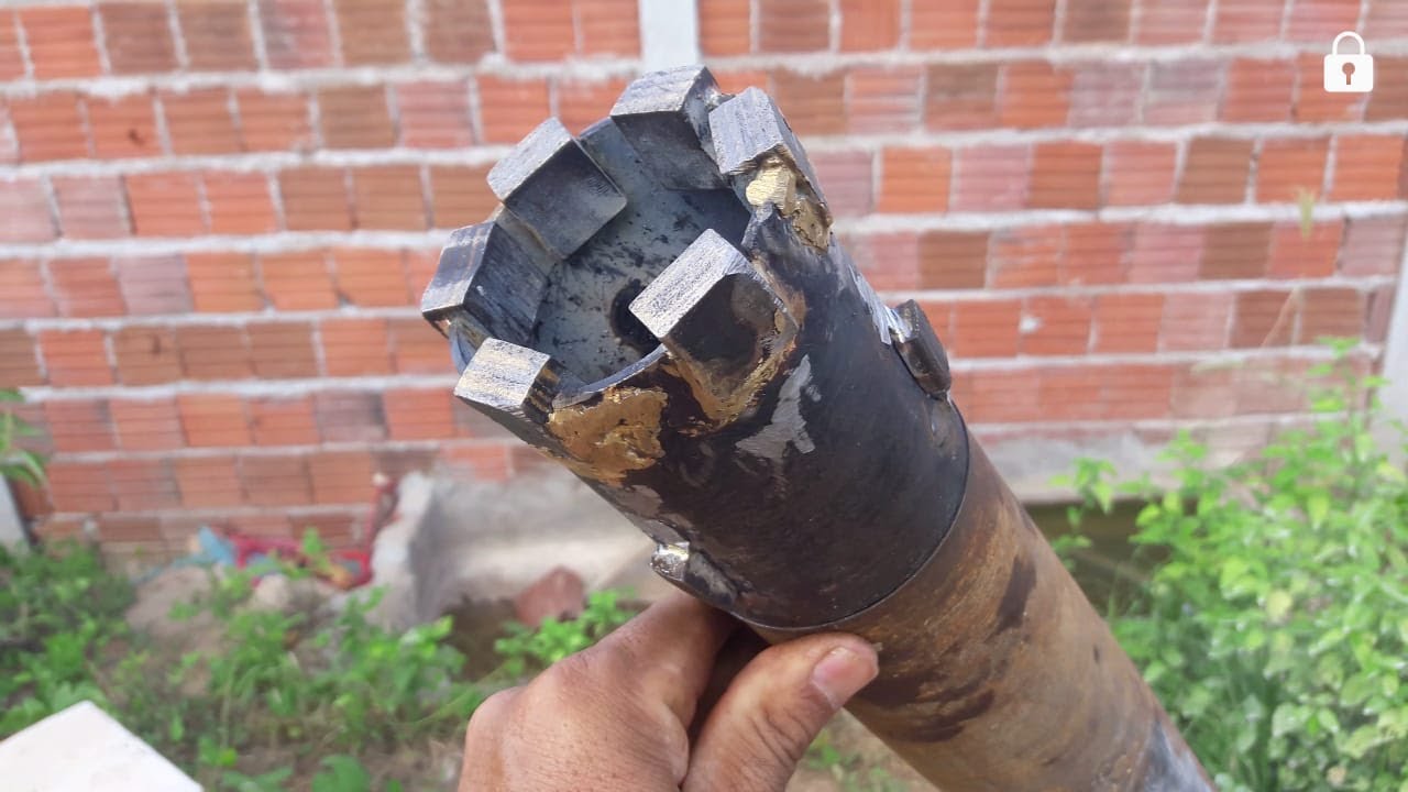 Minha broca diamantada e barrilete perfuração poço na rocha