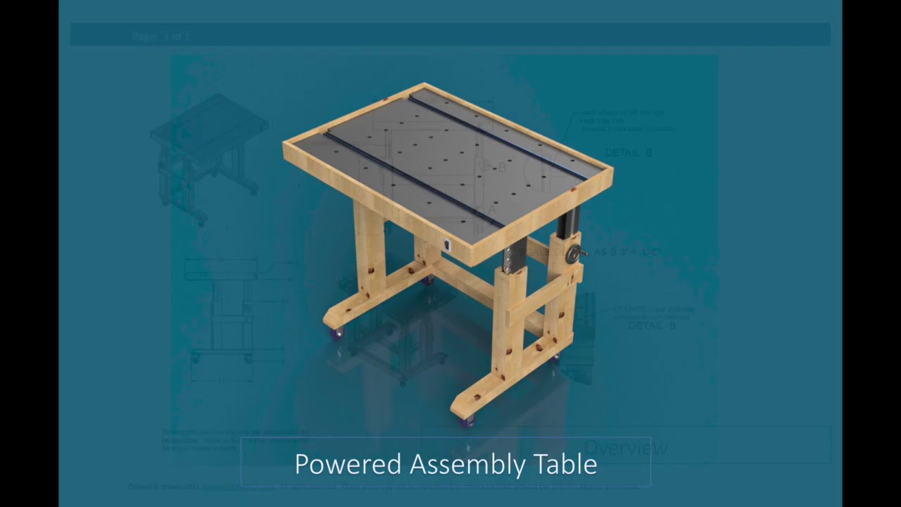 Adjustable Height Workshop Assembly Table