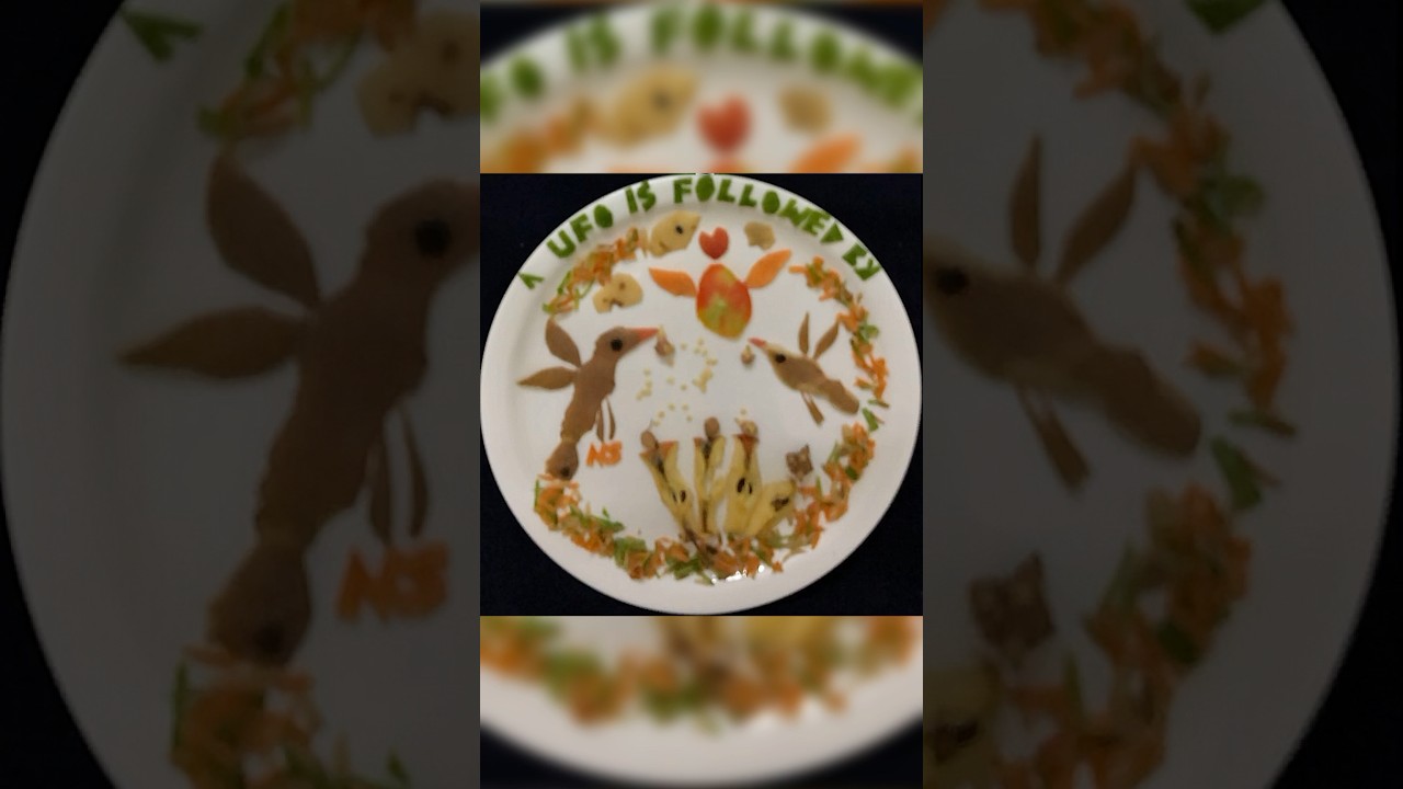 Following the UFO! Made through veggie peels!