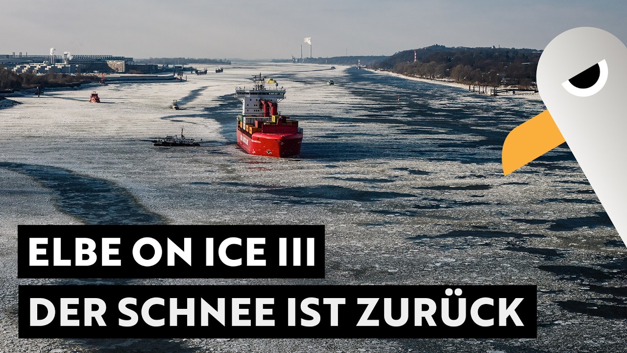 Elbe on Ice III - Der Schnee ist zurück 🥶 Große Abfahrt der Containerriesen