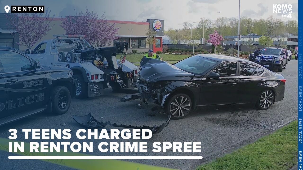 3 teens charged in Renton crime spree after attempted carjacking and crash