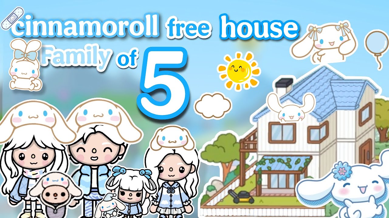 ☁️ БЕСПЛАТНЫЙ🆓ДОМ💙СЕМЬЯ ИЗ 5 ЧЕЛОВЕК ОТ CINNAMOROLL |•ИДЕИ ДЛЯ TOCA BOCA!!!🐇