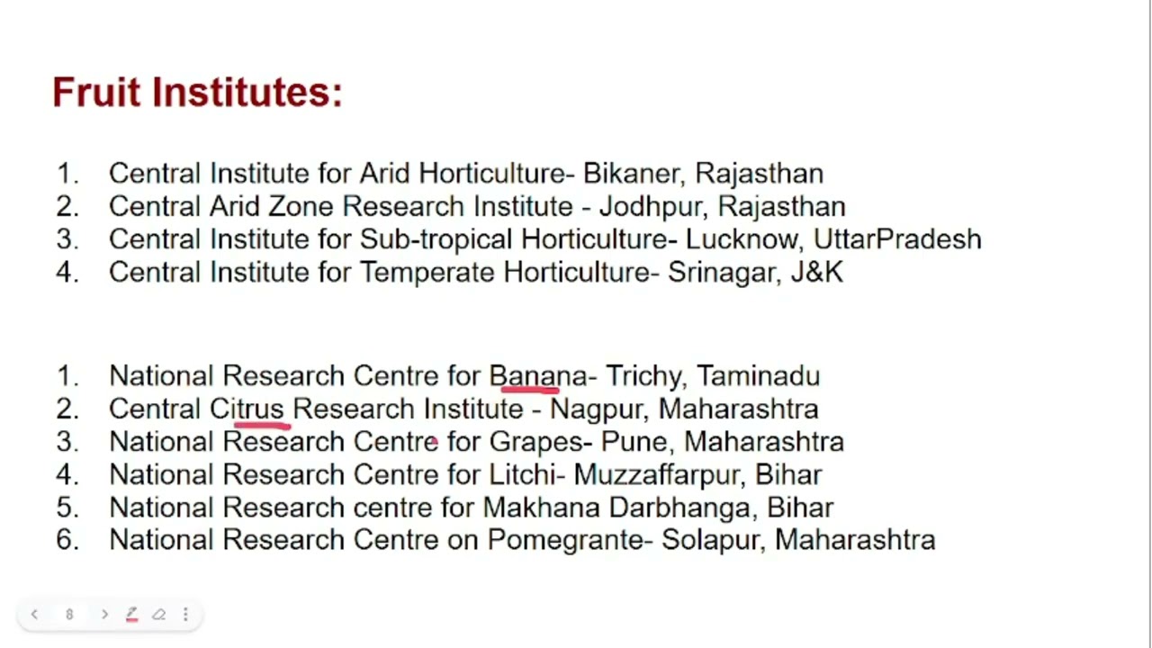 #2 Horticulture: IMPORTANT INSTITUTES -IBPS AFO #ibpsafo