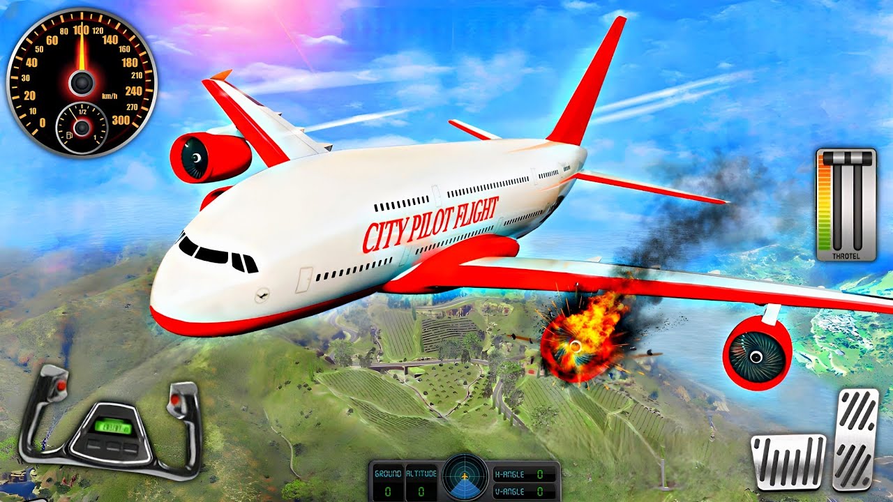 Flight Airplane City Pilot Rescue - Plane Boeing 777 Emergency Landing Simulator : Android Gameplay