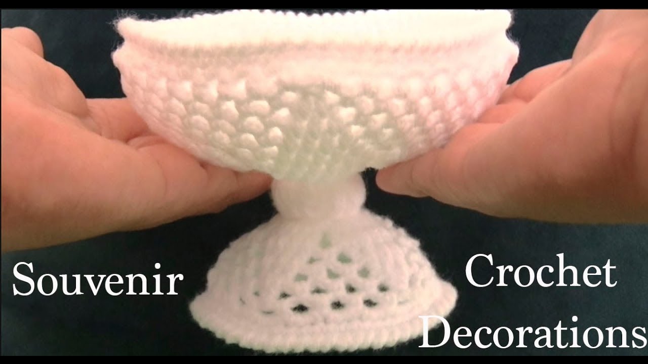 Como hacer copa a Crochet de flores tejidas recuerdos souvenir Decoraciones Tejido tallermanualperu