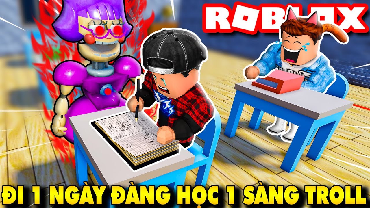 Roblox| ĐI 1 NGÀY ĐÀNG HỌC 1 SÀNG TROLL KHI TRỐN NÉ CÔ GIÁO ROBOT - Escape Miss Ani-Tron's Detention