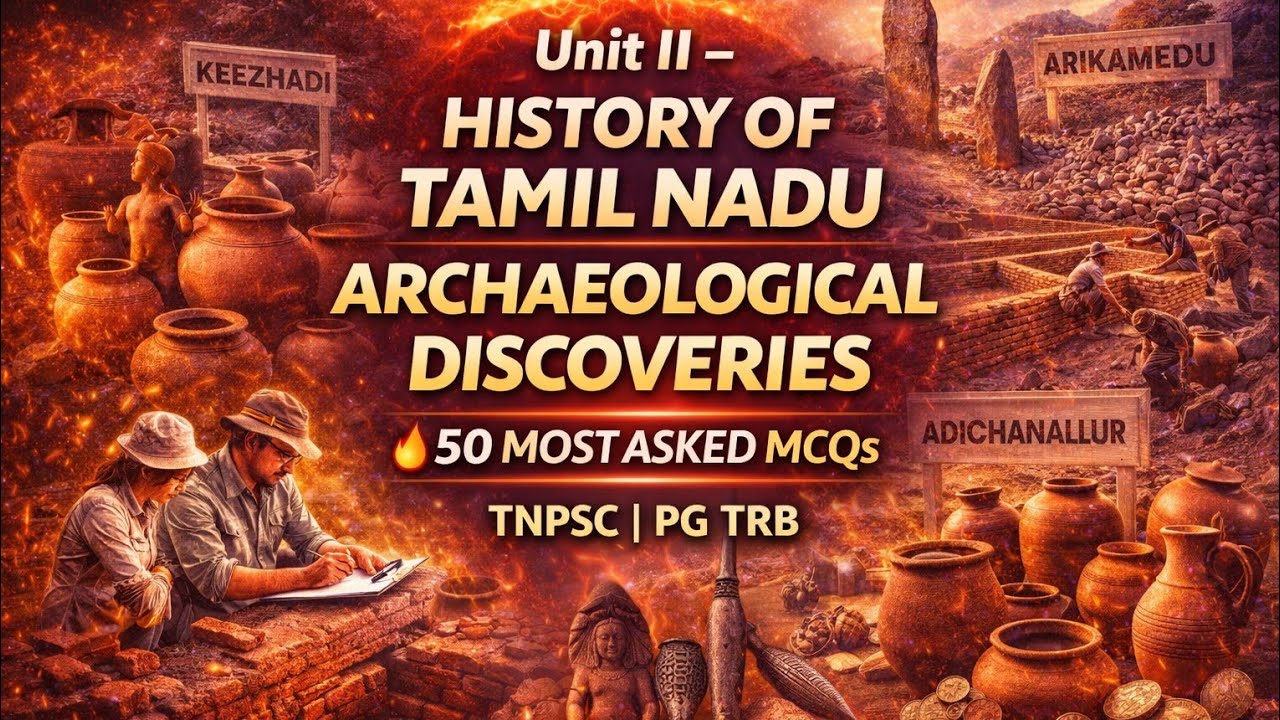 Unit II – History of Tamil Nadu | Archaeological Discoveries#TNPSC#PGTRB#UGCNET#TamilNaduHistory