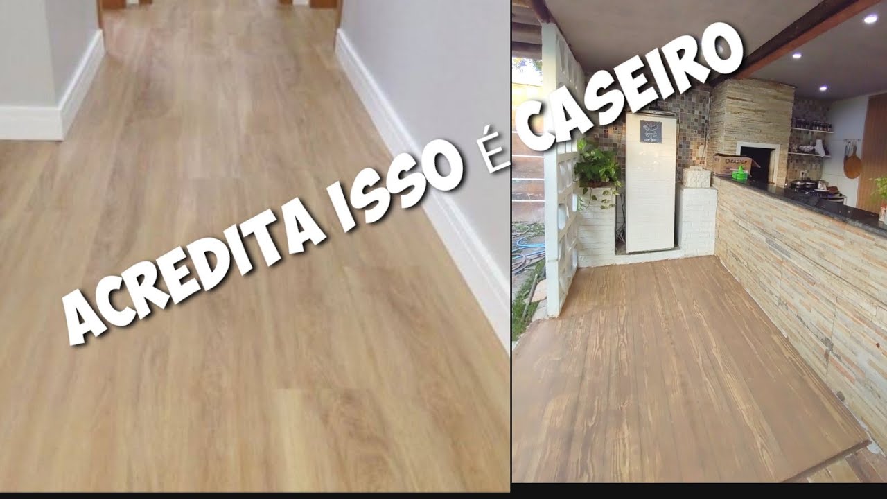 PRA QUE PISO FEIO SE VC PODE FAZER ISSO -,PISO CASEIRO SENSAÇÃO EFEITO MADEIRA - TUDO CASEIRO
