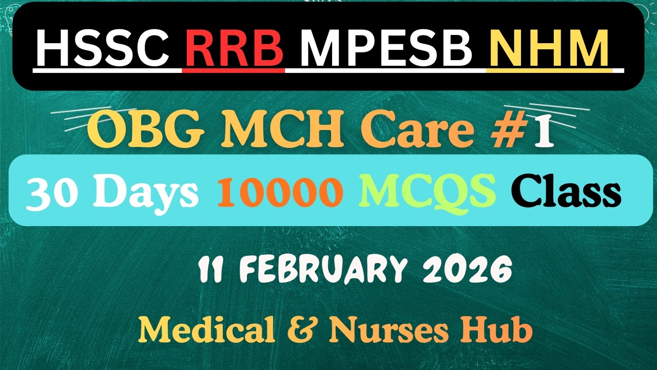 Nursing officer Class #1 #RRB #HSSC #GMCH 2026 Most important Question of OBG & Midwifery