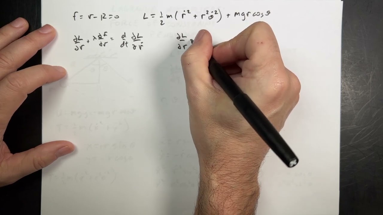 Lagrange Multipliers - Force of Constraint for a Pendulum