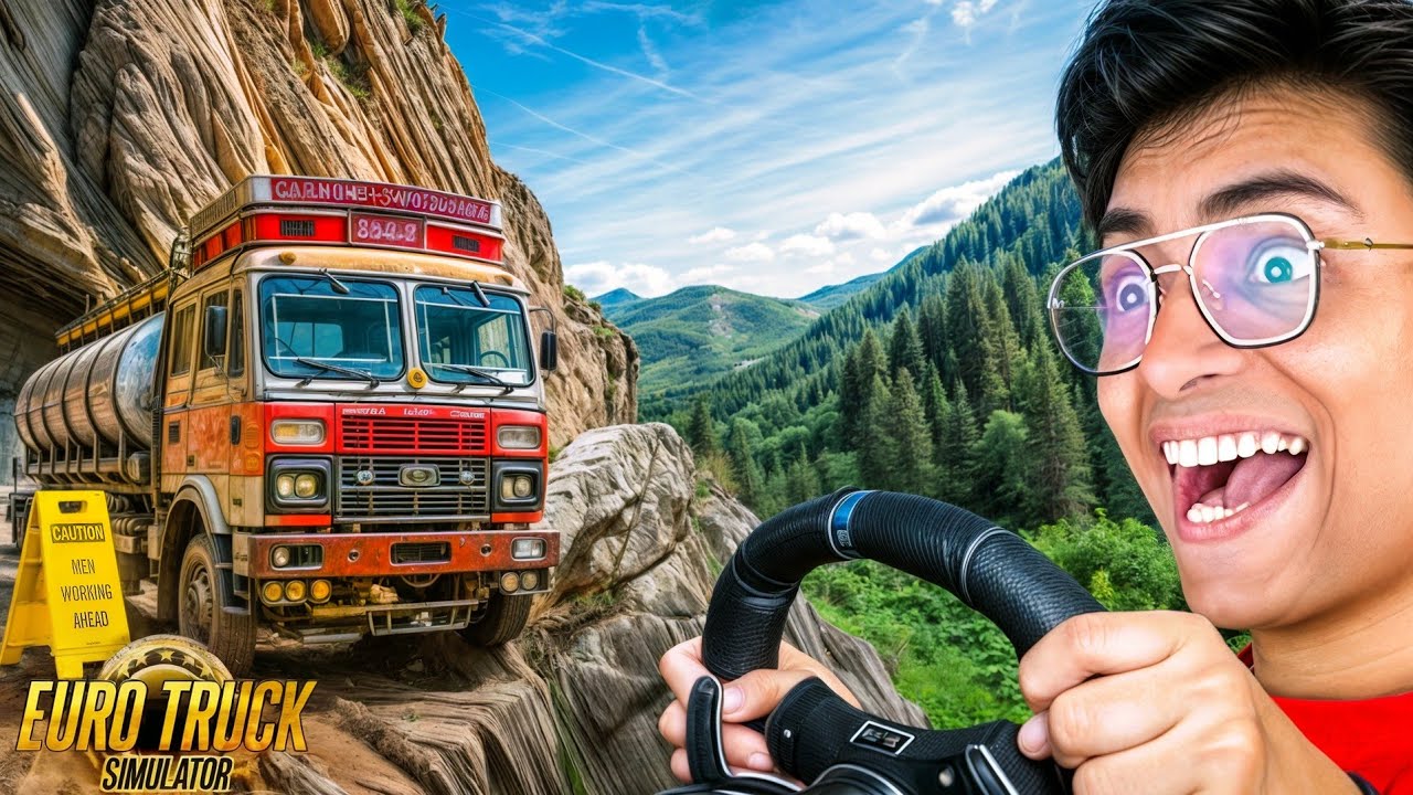INDIAN TRUCK SIMULATOR Got Crazy Roads😱 GAMING WHEEL GAMEPLAY