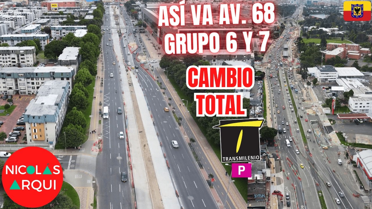 Así va la Construcción de TransMilenio Avenida 68 en Metrópolis entre Calle 80 y 66 en Bogotá 🇨🇴