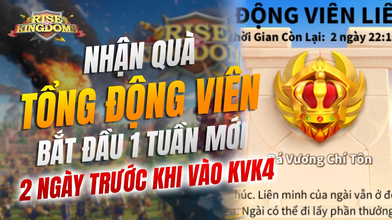 Bắt đầu tuần mới cùng nhận quà tổng động viên liên minh - đếm ngược 2 ngày vào Kvk4