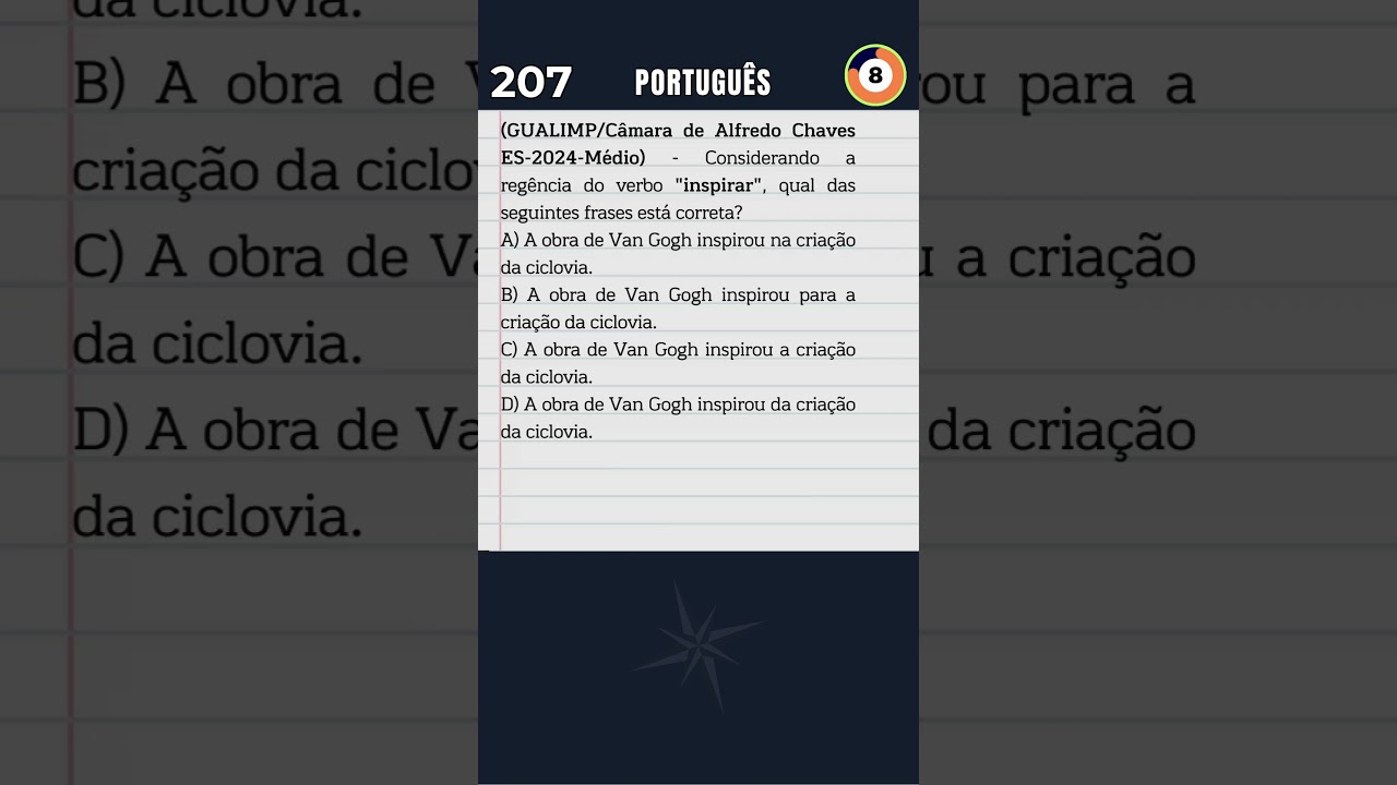 📘 QUEST&Atilde;O DE CONCURSO - PORTUGU&Ecirc;S N&deg; 207 #shorts #concurso #concursosp&uacute;blicos #concursos #simulado