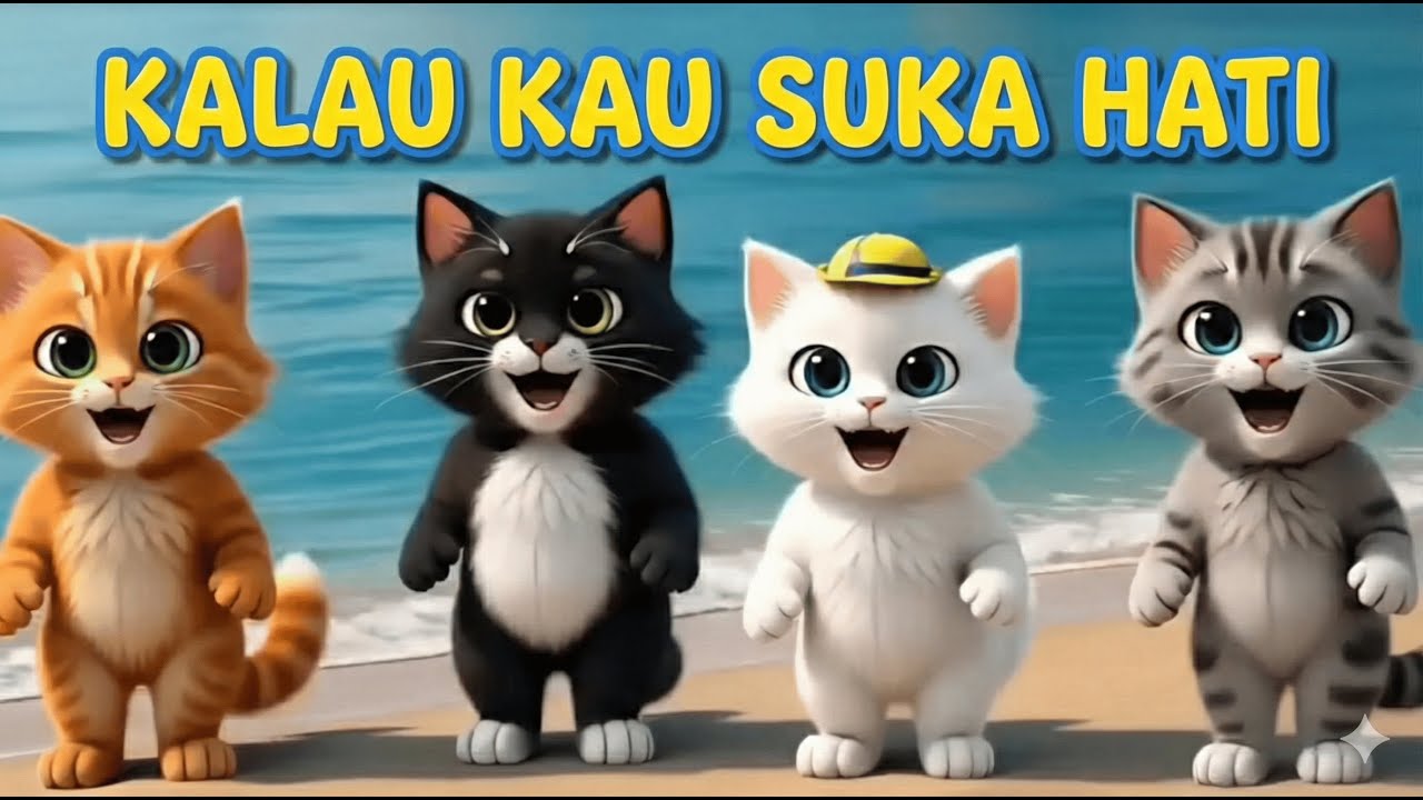 🐱 Kucing Lucu Menari! Kalau Kau Suka Hati Tepuk Tangan 👏 Lagu Anak Balita Indonesia