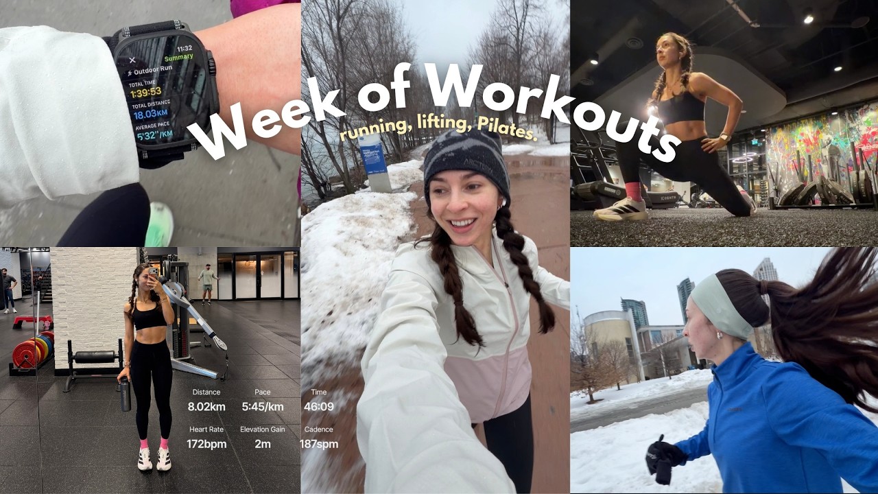WEEK OF WORKOUTS 🏃🏽‍♀️ Marathon Training | Running, Lifting, & Pilates.
