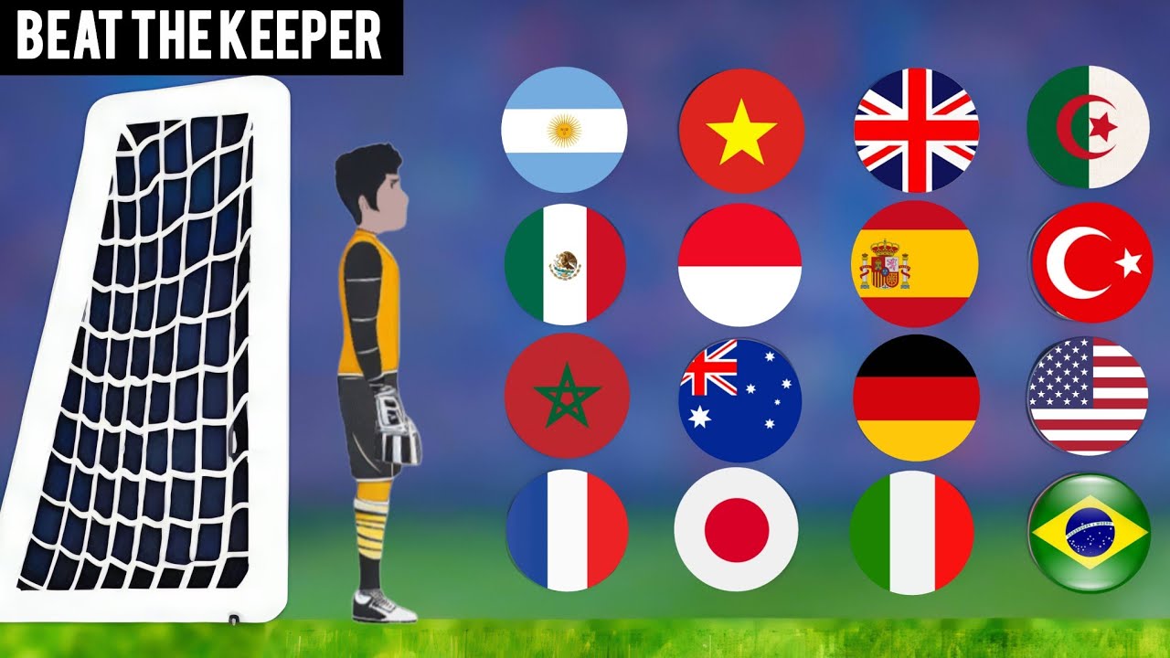 16 COUNTRIES MARBLE RACE | MARBLE SOCCER TOURNAMENT BEAT THE KEEPER
