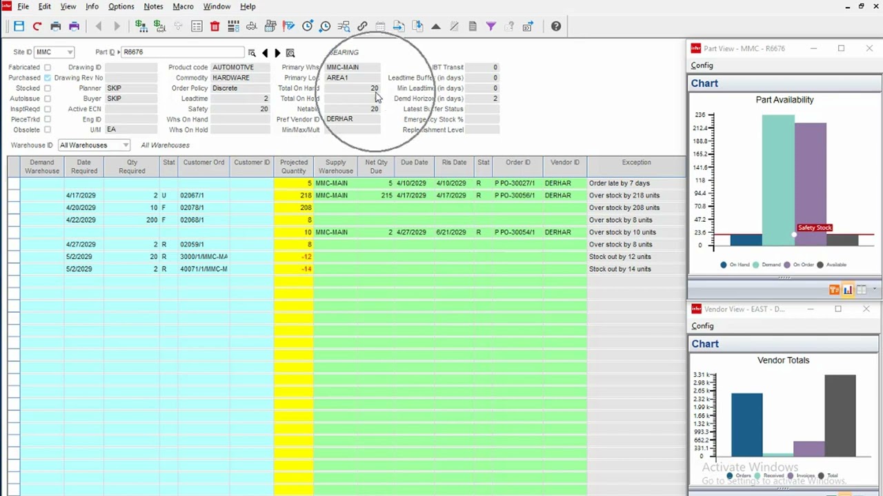 Infor VISUAL ERP - Material Planning