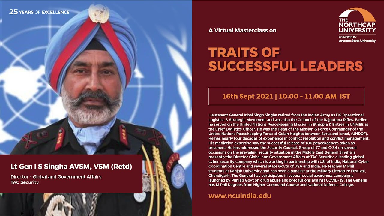 Masterclass Series | Lieutenant General Iqbal Singh Singha AVSM, VSM (Retd.)