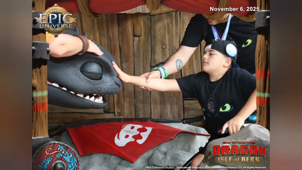 SANTI MEETS TOOTHLESS AT EPIC UNIVERSE, 2025