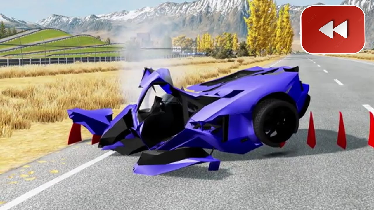 Reverse Cars vs Spikes – BeamNG Drive#18