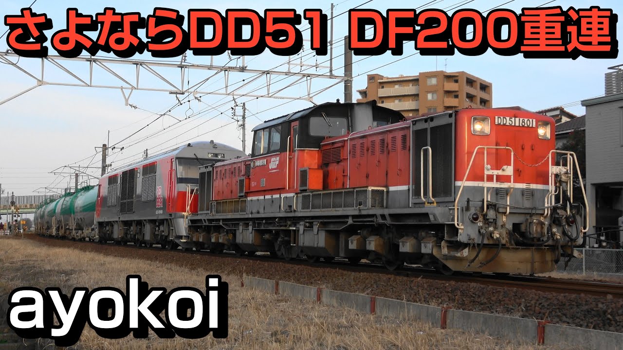 さよならJR貨物DD51 新旧共演 DF200重連 8075レ