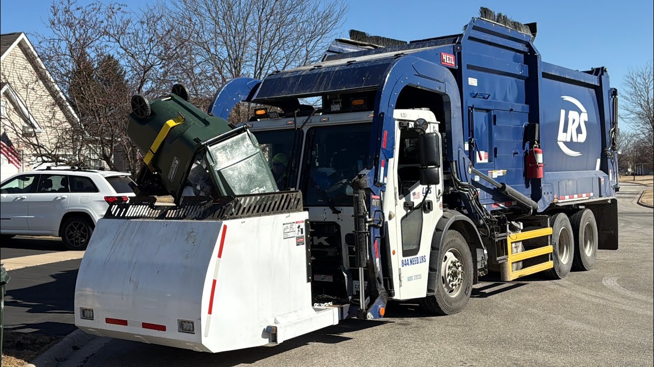 New LRS Front Loader Garbage Truck with a White Curotto Can