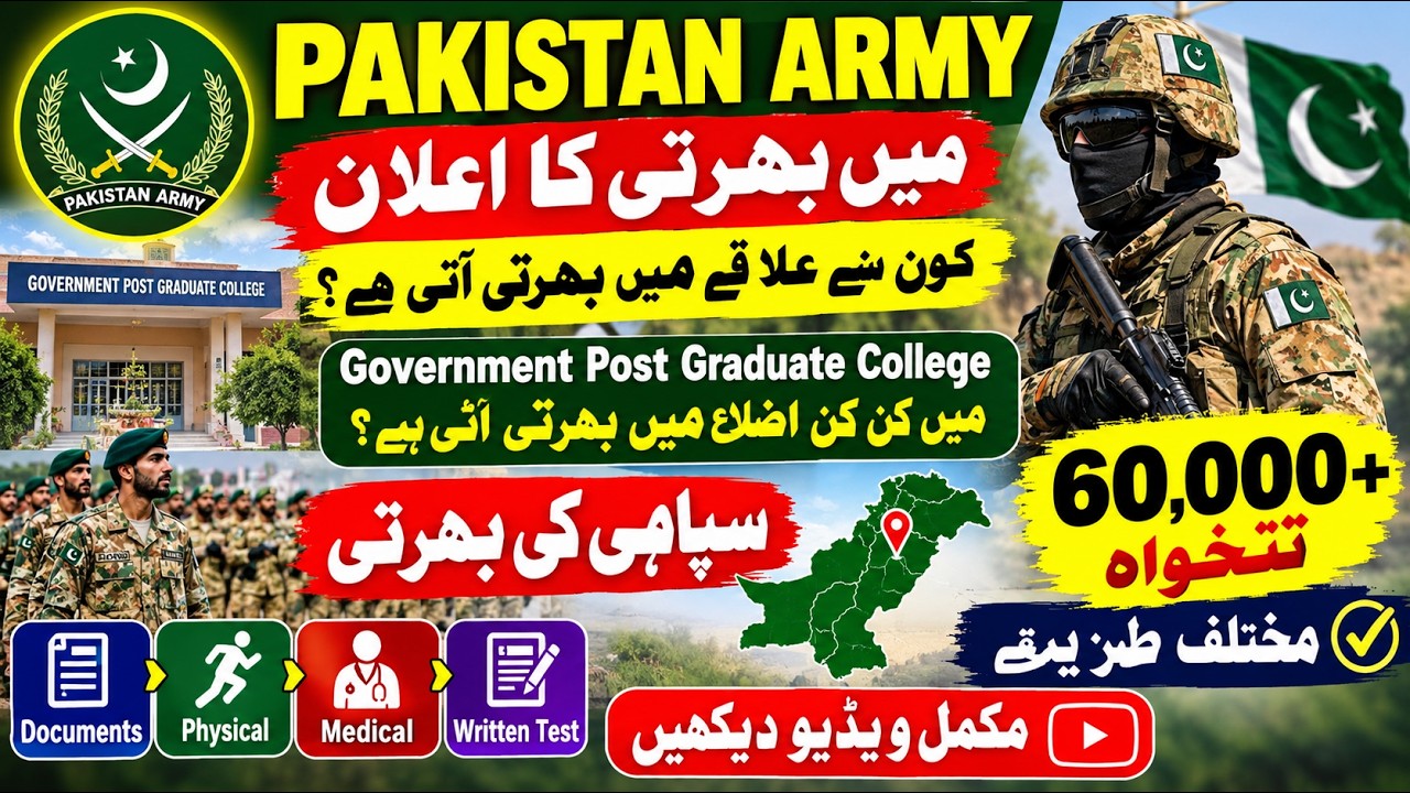 Pakistan Army Sepoy Jobs 2026 | District-Wise Recruitment | Complete Details