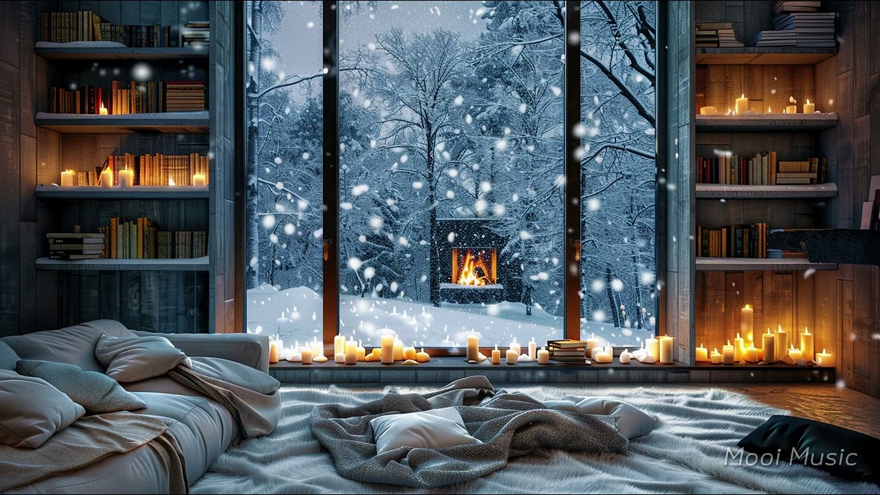 Winter Fireplace Piano | Warm & Cozy Music for Snowy Evenings