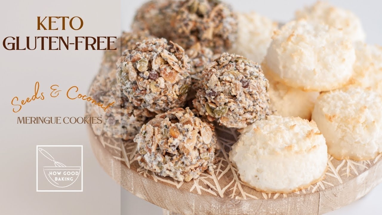 KETO & GLUTEN FREE Seeds & Coconut Meringue Cookies | Low Carb & Healthy Snacks
