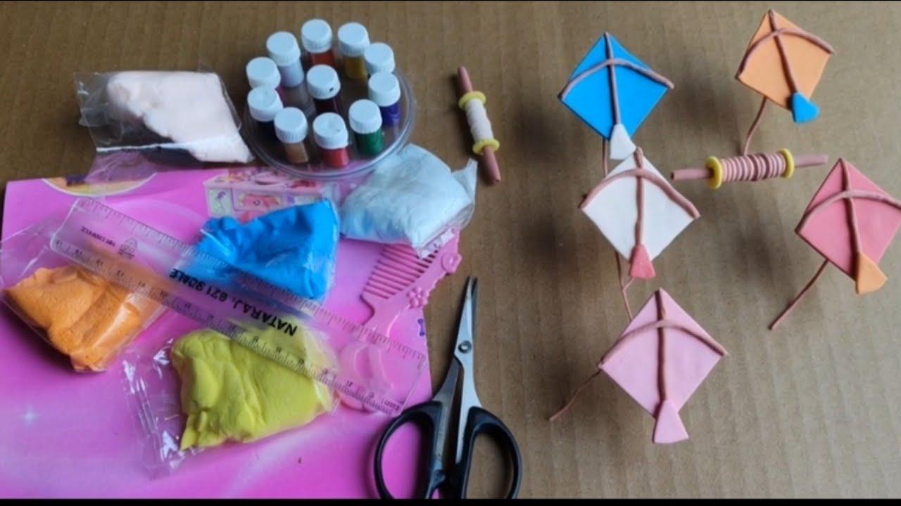 Colorful Clay 😍 | Amazing Clay Art Amazing technique make Patang and preta set with polymer clay