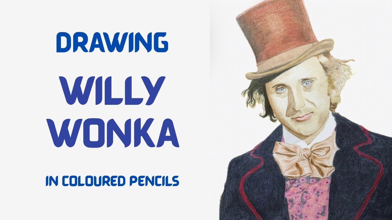 Drawing Willy Wonka in Coloured Pencils - Gene Wilder - Timelapse 
