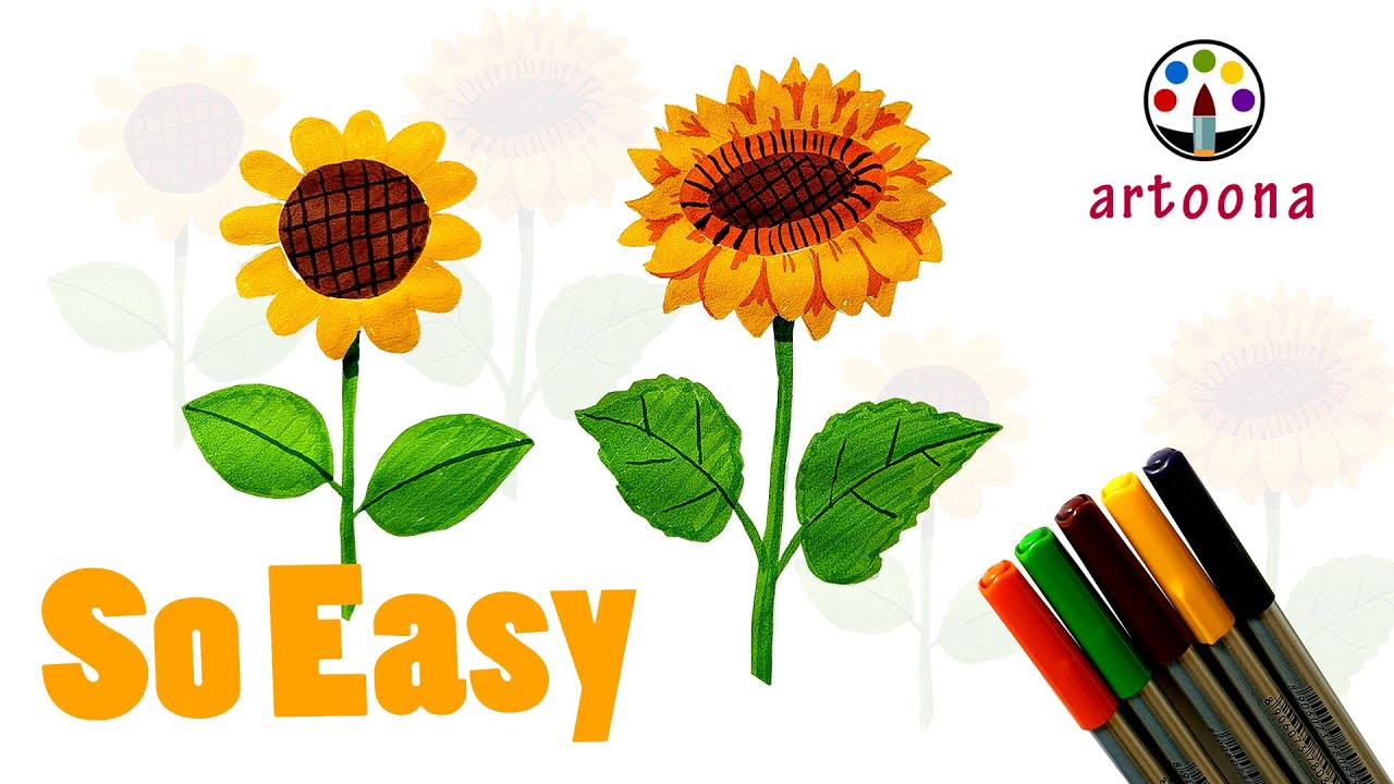 Easy Sunflower Drawing 🌻 | Simple & Beautiful Flower Art for Beginners