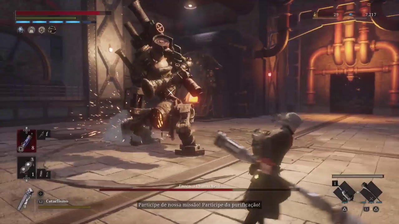 Desafio Lies of P NG+2 Armas no level 1, under level - Boss fight Vigia Sucateado