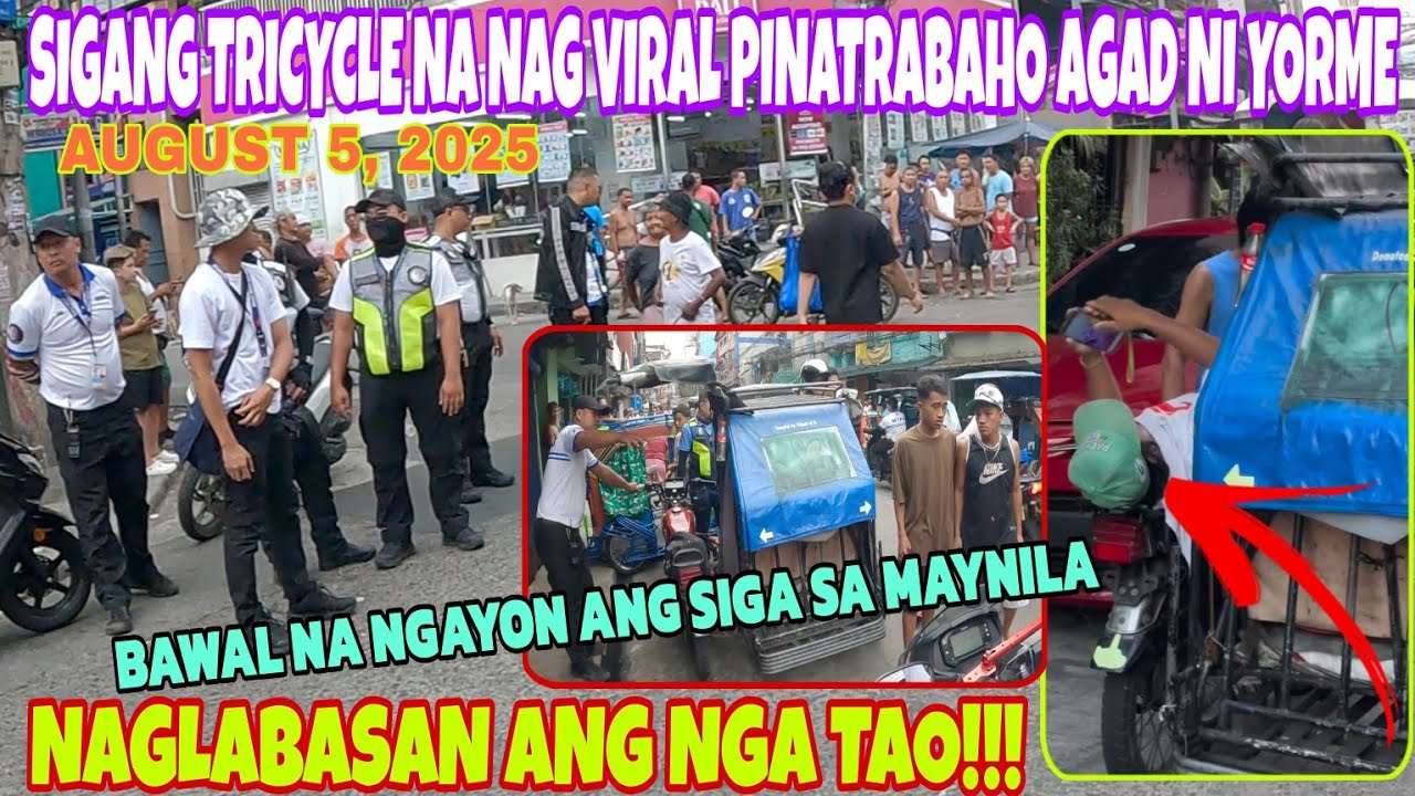 SIGANG TRICYCLE NA NAG VIRAL PINATRABAHO AGAD NI YORME!!! MGA TAO NAGLABASAN!!!