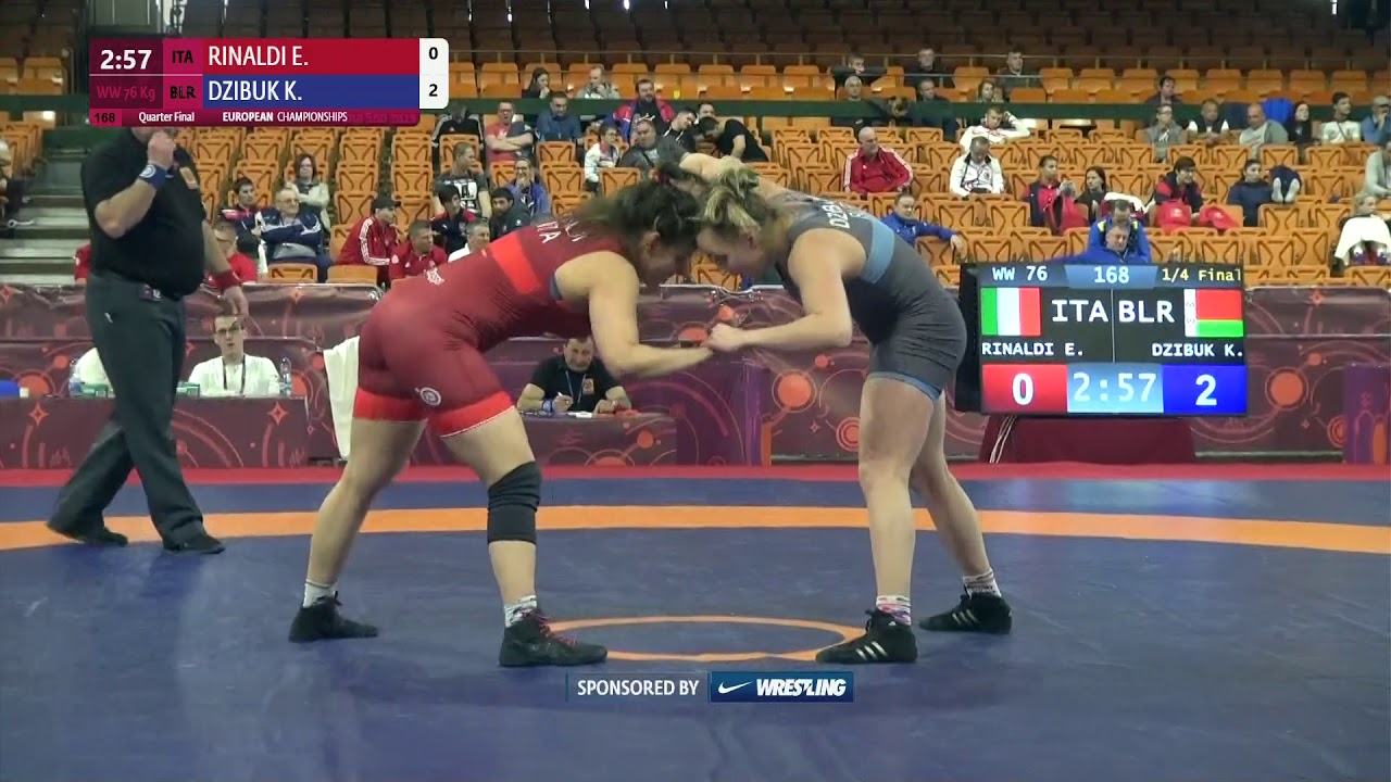 1/4 WW - 76 kg: E. RINALDI (ITA) v. K. DZIBUK (BLR)