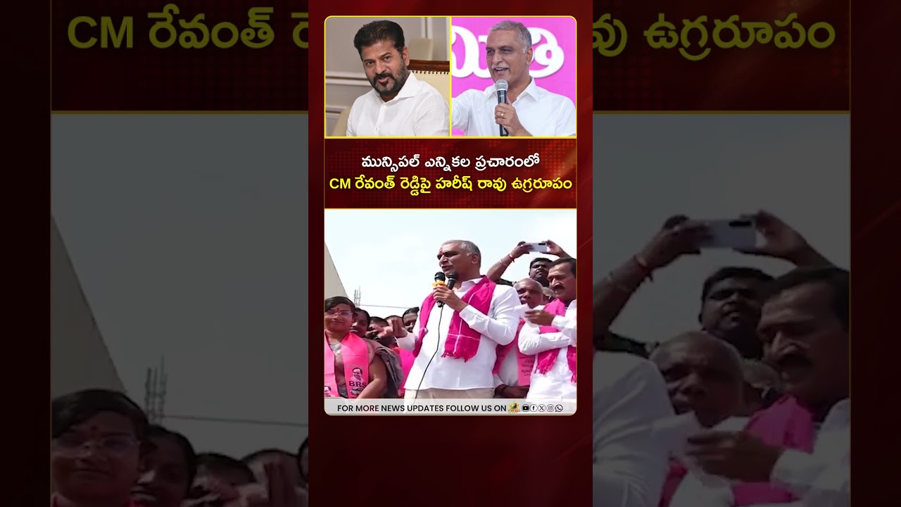 మున్సిపల్ ఎన్నికల ప్రచారంలో CM రేవంత్ రెడ్డిపై హరీష్ రావు ఉగ్రరూపం | #HarishRao | #YTShorts