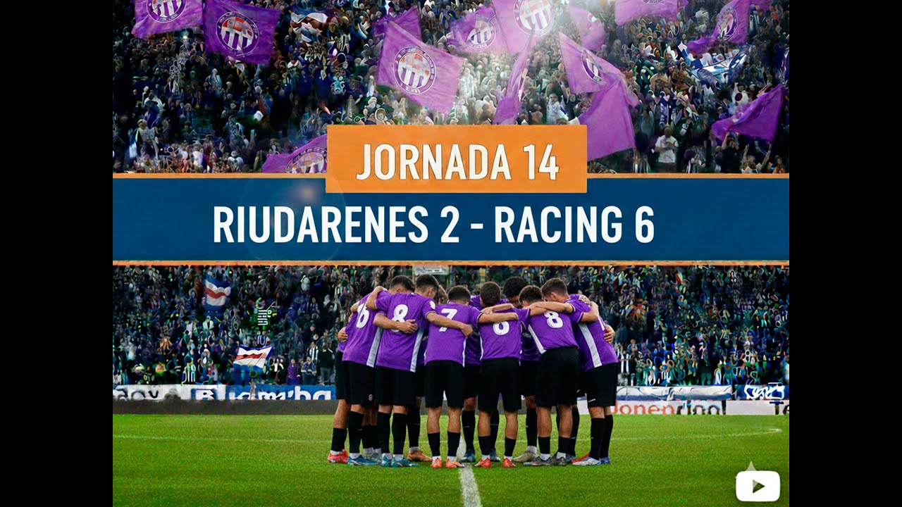 ¡VAYA REMONTADA! ⚽️🔥 Lluvia de goles en el tramo final | Riudarenes 2 - Racing 6 🟣⚫(Jornada 14)