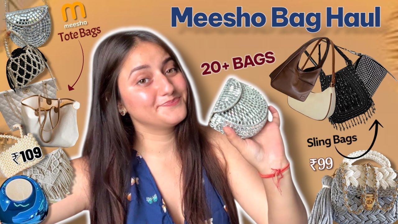 Huge MEESHO Bag Haul😱 | Starting at ₹108 | Sling, Tote, Party, Beach & more❤️ #meesho #meeshobags