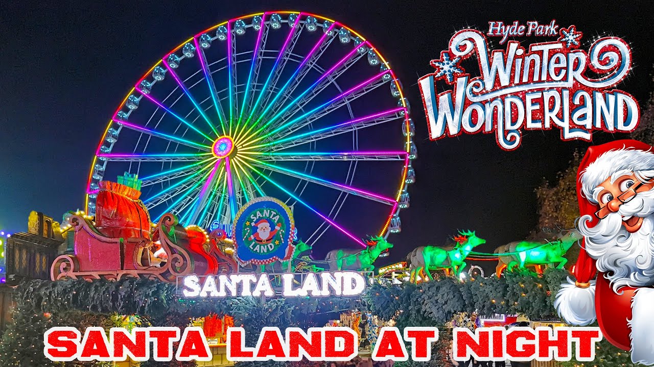 Santa Land at Night Full Walkthrough at Hyde Park Winter Wonderland (Nov 2022) [4K]