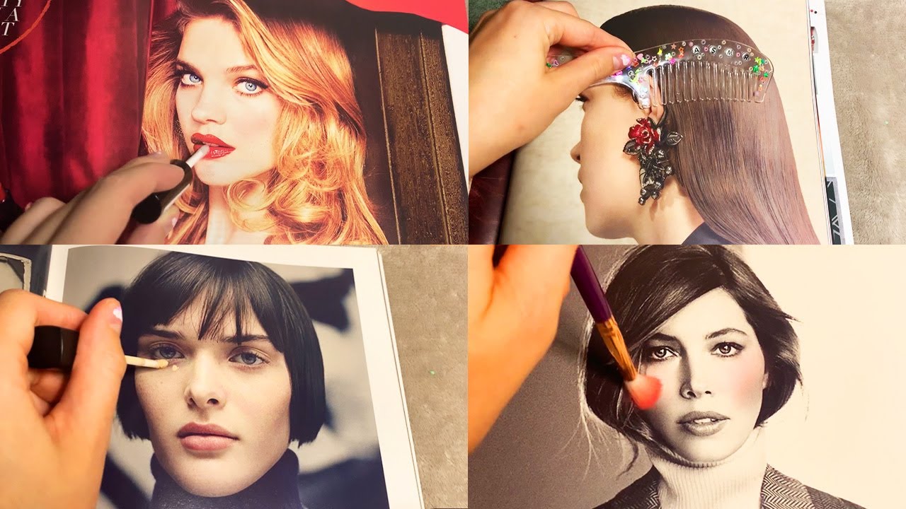 ASMR Applying Makeup to Magazines (Whispered) #2