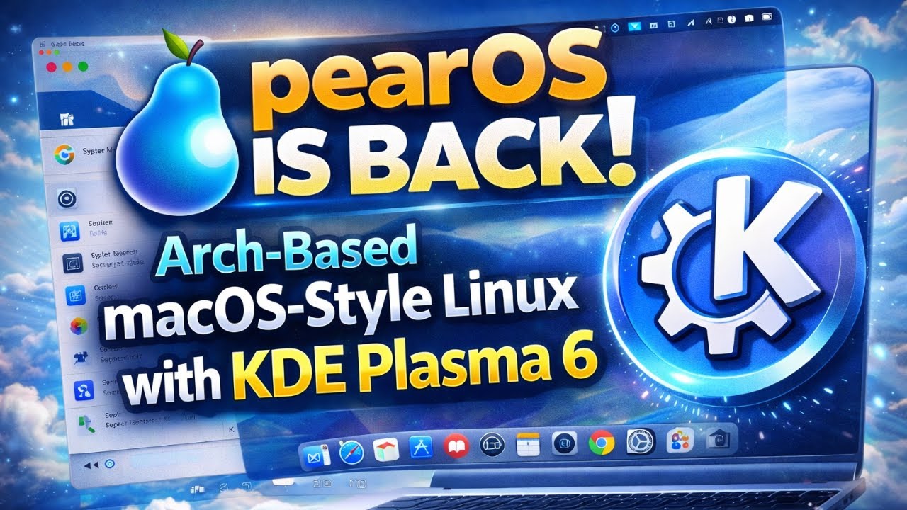 pearOS возвращается! Linux в стиле macOS на базе Arch с KDE Plasma 6.