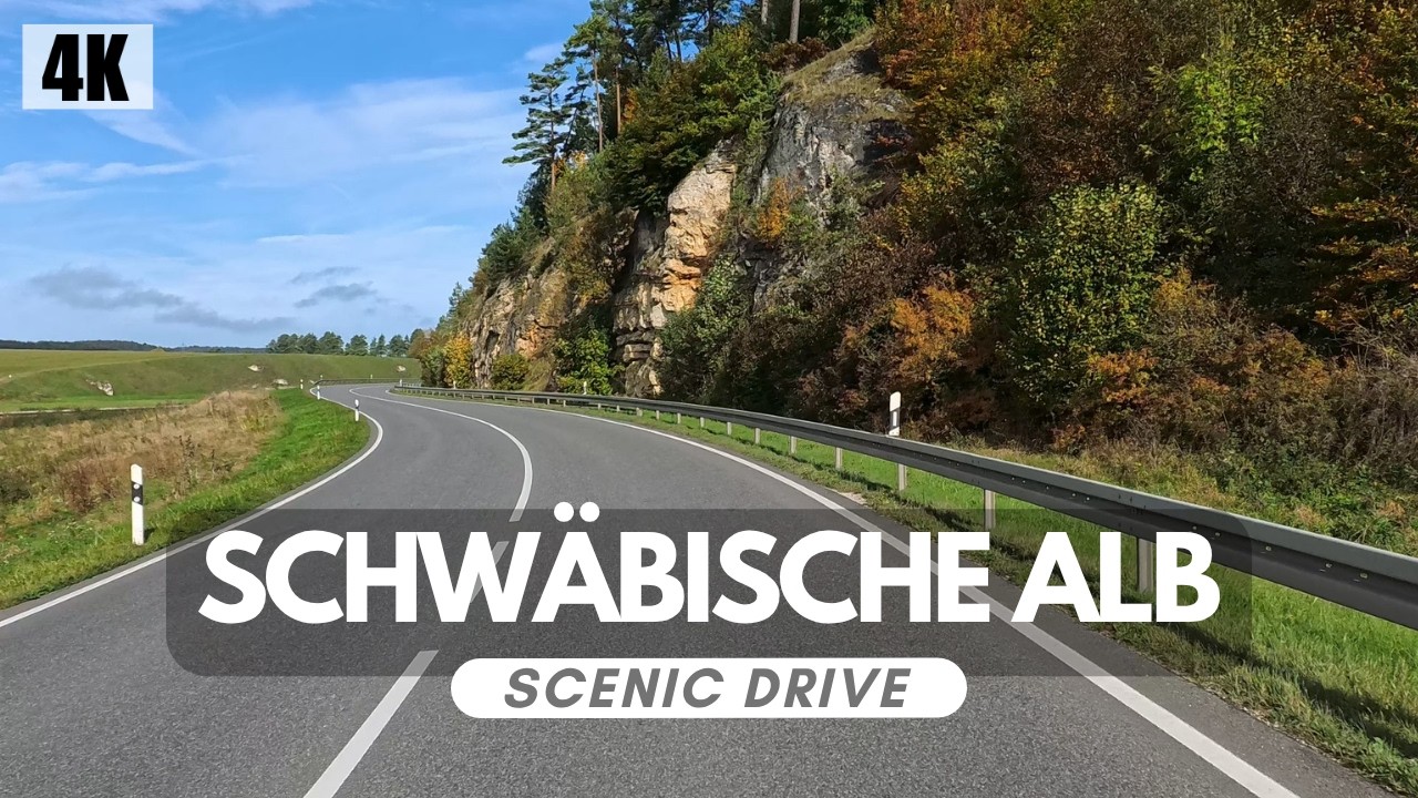 Schwäbische Alb Scenic Autumn Drive | B313 near Lichtenstein Castle | Real-Time ASMR 4K
