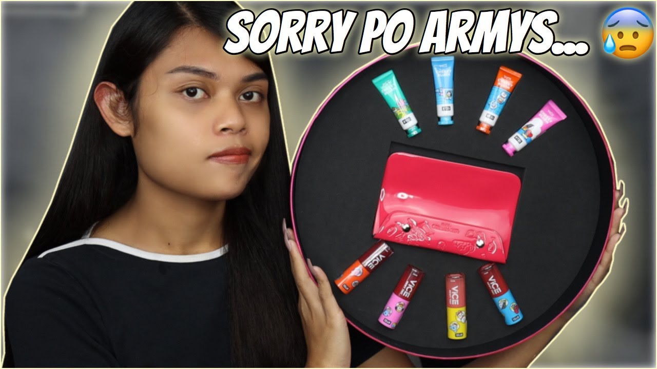 VICE COSMETICS BT21 PART 2 ON DARK SKIN & LIPS!!! WAG KAYU MAGALIT SA AKIN ARMYS HUHU! (GIVEAWAY)